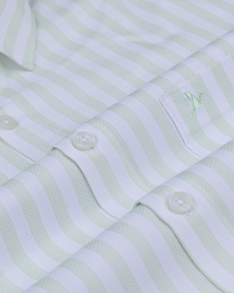 Green Lines & White Stripes - Full-Cotton Rich