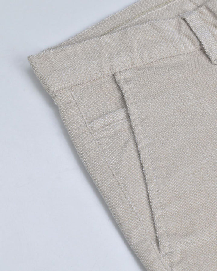 Cream Structured - Corduroy Pant
