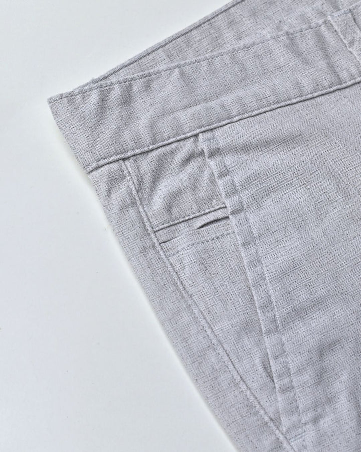 Dusty White Galaxy Printed - 2 way stretch - COTTON LINEN PANT