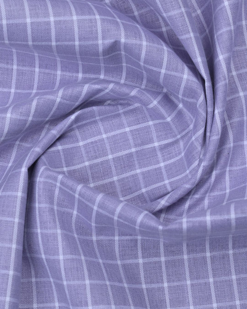 Mild Lavender & White Square Checks -Full-Bamboo Linen