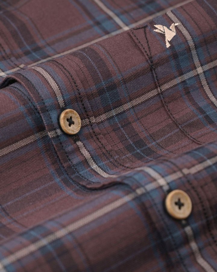 Brown & Golden Line Checks -Full-Stain Proof
