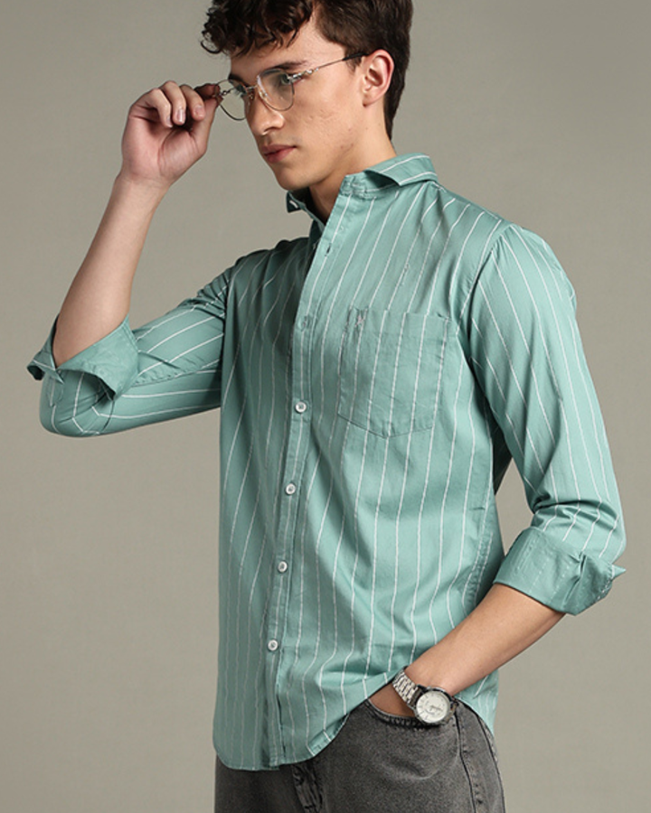 Turquoise Green Stripes -Full-Stain Proof