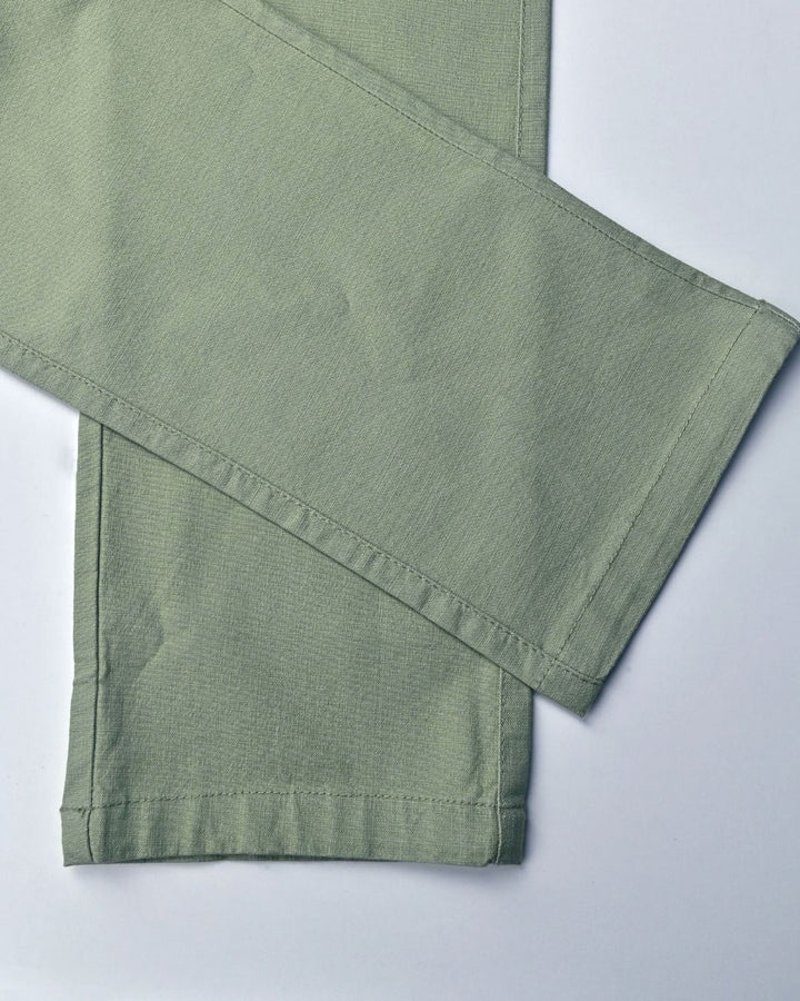 Pistah Green - 2 way stretch - COTTON LINEN PANT