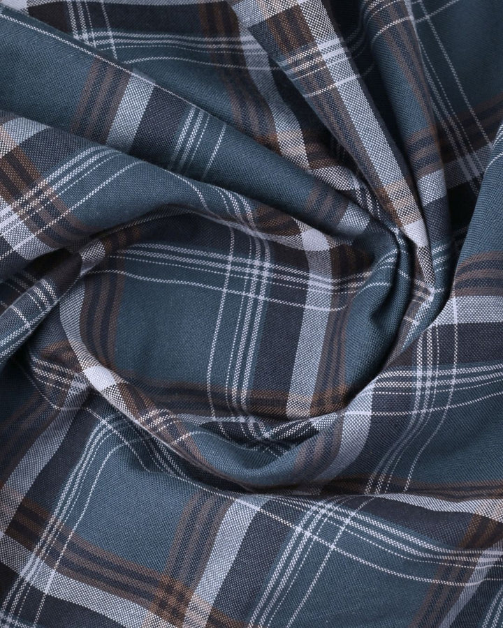 Metal Blue & Brown Checks -Full-Stain Proof