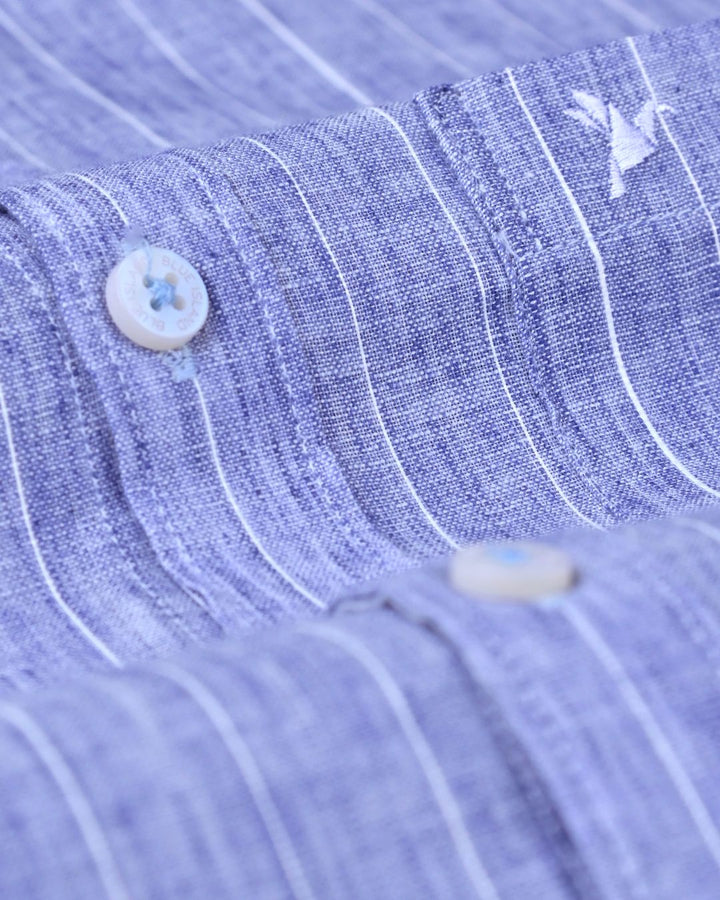 Denim Lite Stripes -Full-Bamboo Linen