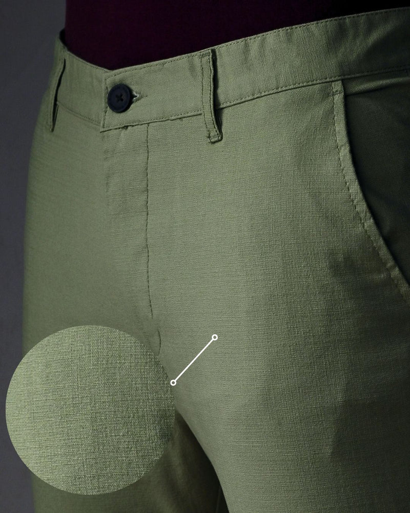 Pistah Green - 2 way stretch - COTTON LINEN PANT