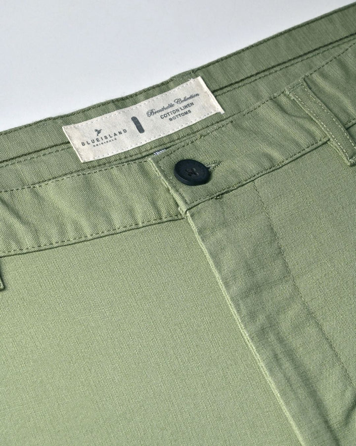 Pistah Green - 2 way stretch - COTTON LINEN PANT