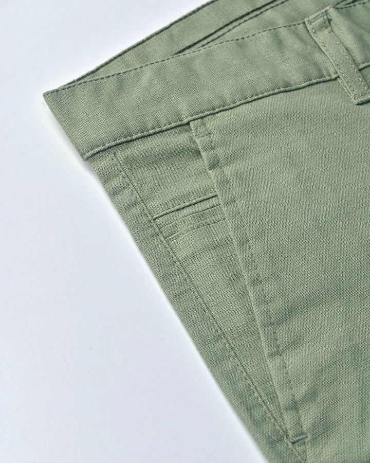 Pistah Green - 2 way stretch - COTTON LINEN PANT