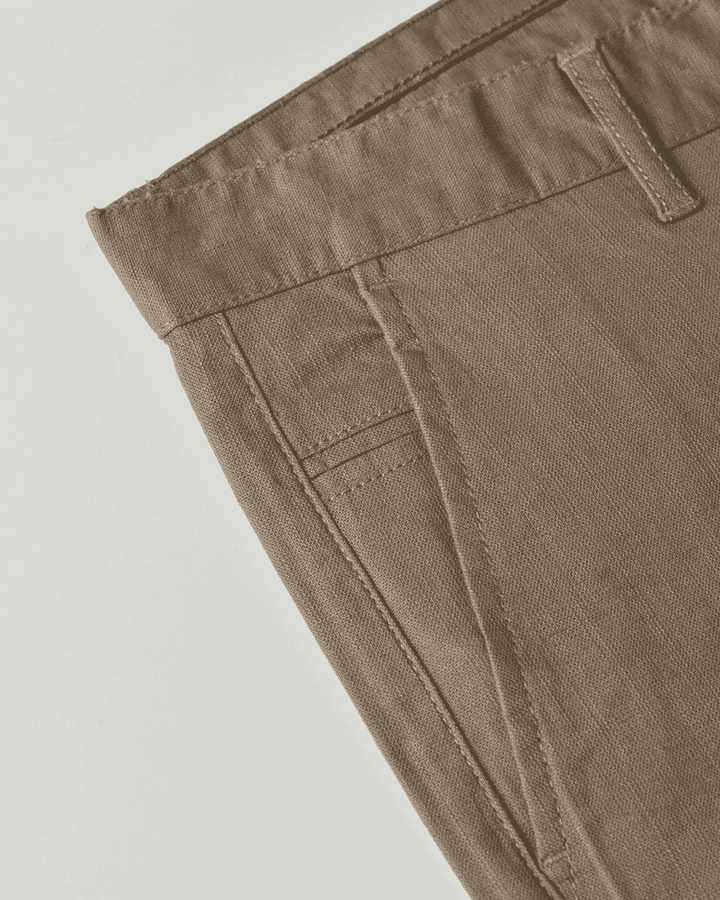 Desert Brown - 2 way stretch - COTTON LINEN PANT