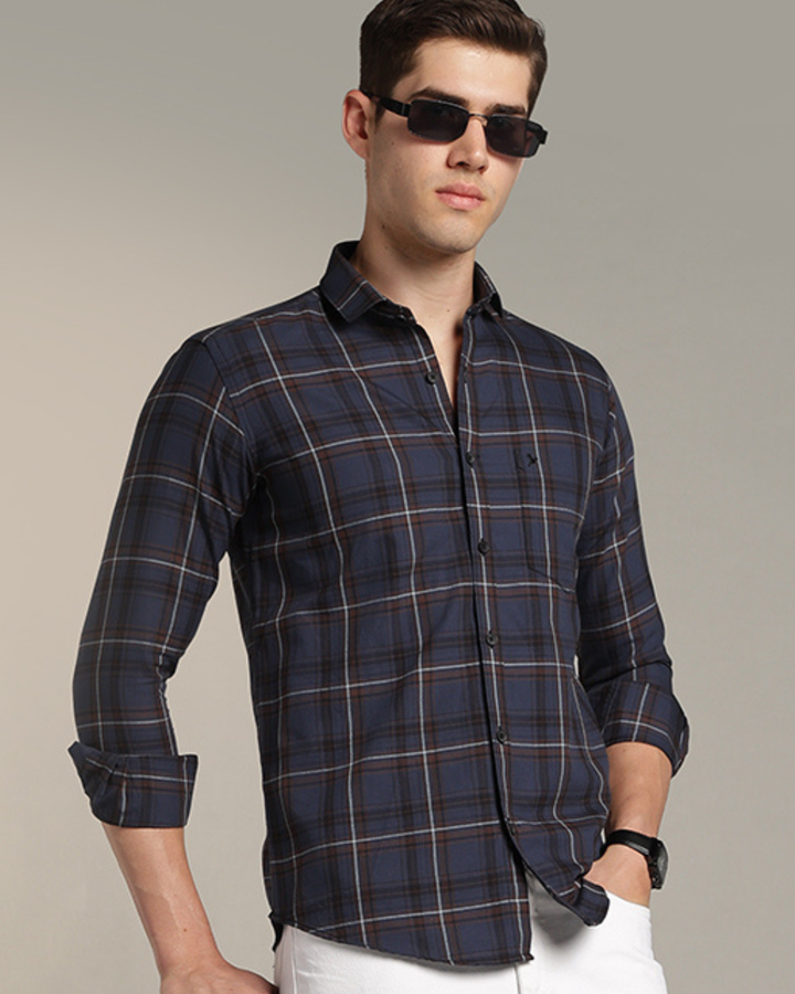 Blue & Brown Checks -Full-Stain Proof