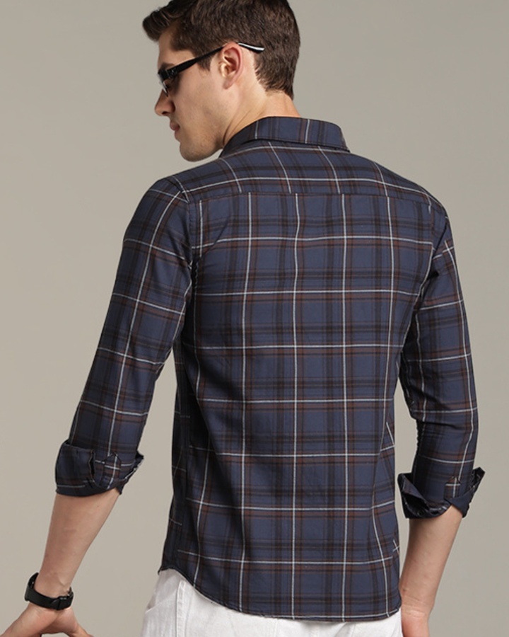 Blue & Brown Checks -Full-Stain Proof