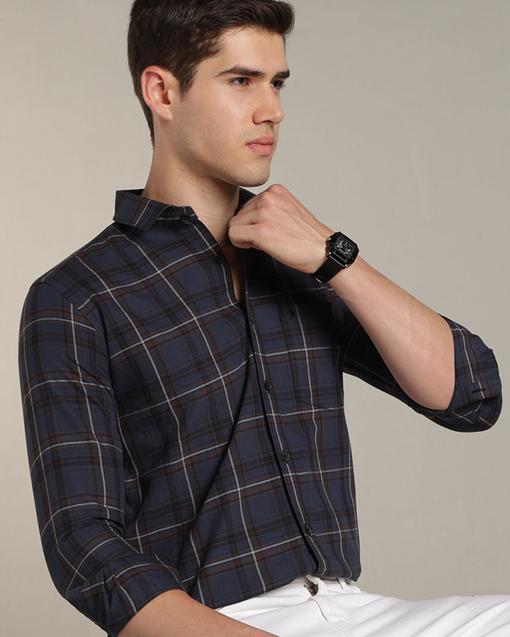 Blue & Brown Checks -Full-Stain Proof