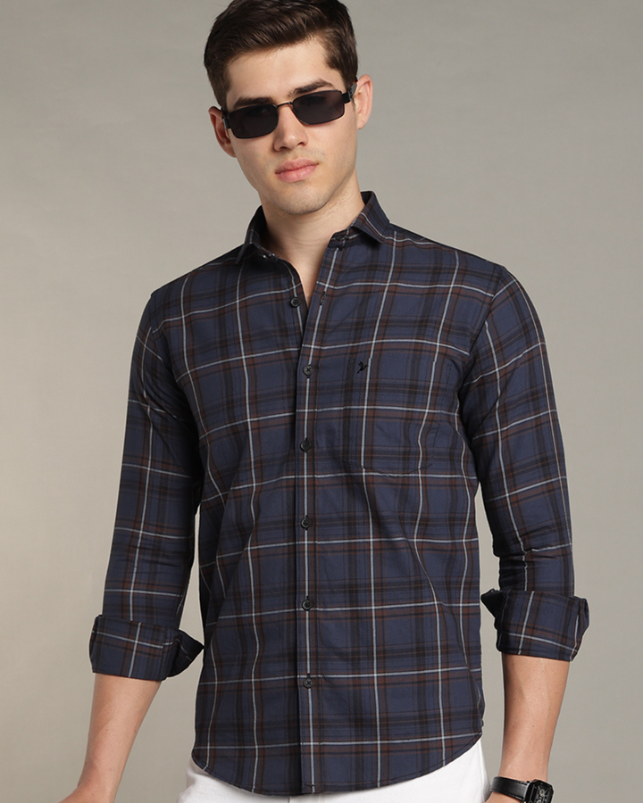 Blue & Brown Checks -Full-Stain Proof