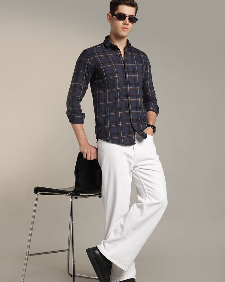 Blue & Brown Checks -Full-Stain Proof