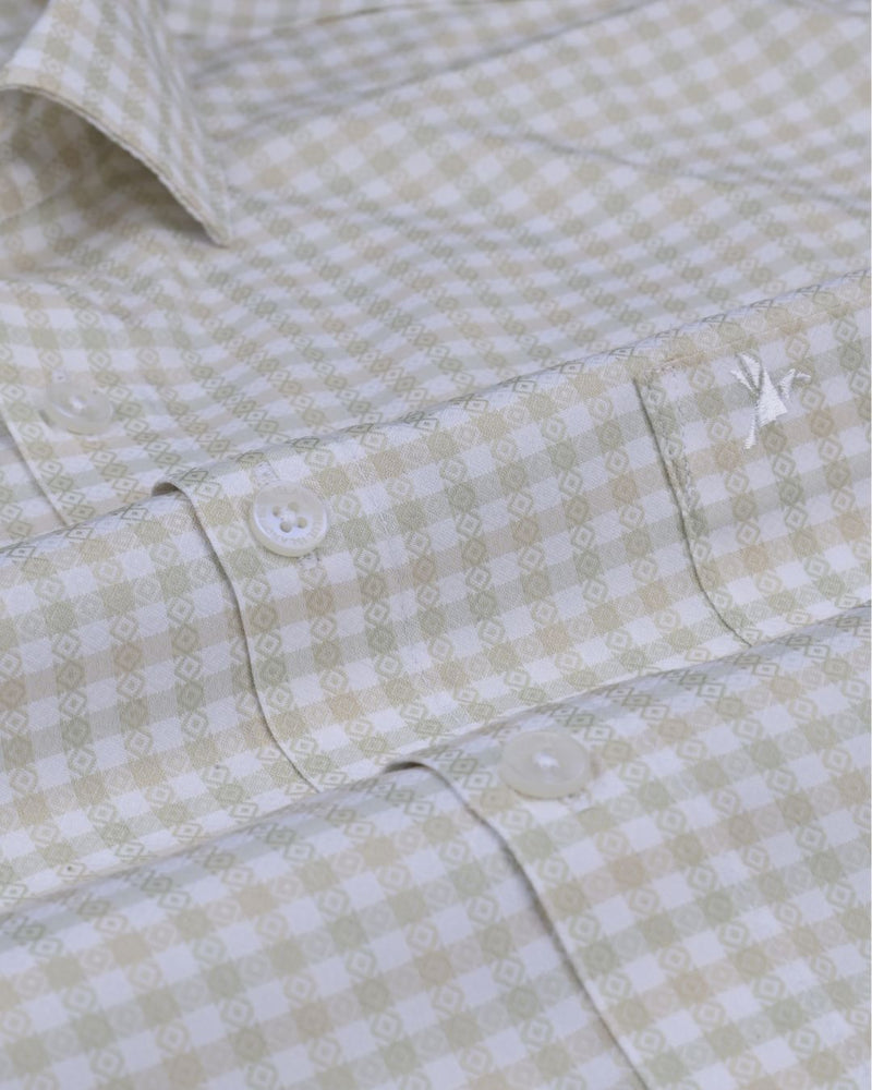 Green & Orange Diamond Checks - Full-Cotton Rich