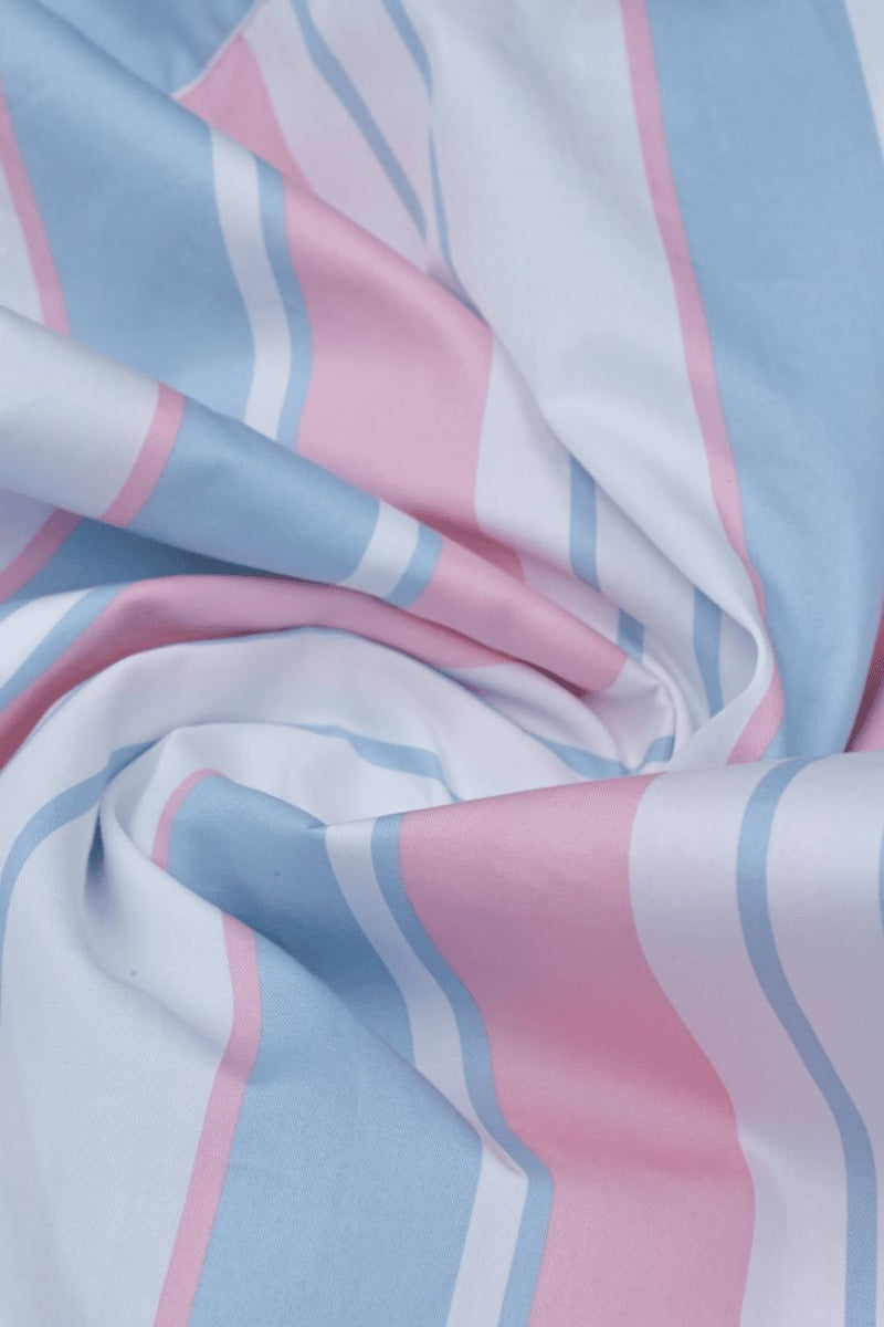 Candy Blue & Pink Stripes - Full-Stain Proof