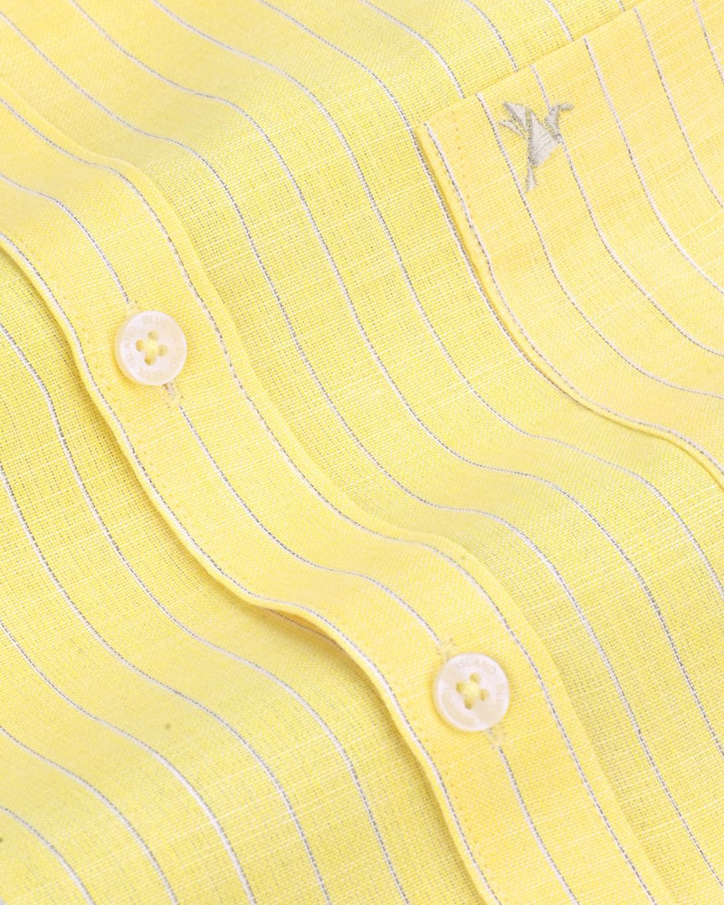 Bright Yellow Stripes -Full-Bamboo Linen