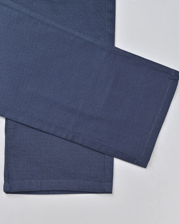 Steel Blue Wave Printed - 2 way stretch - COTTON PANT