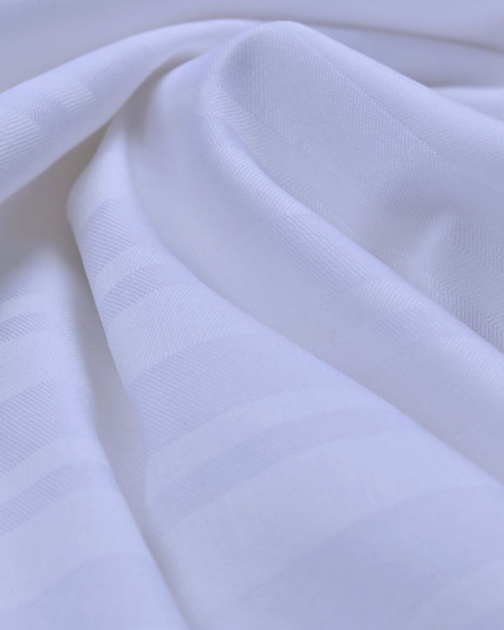 Self White Double Line Stripes -Stain Proof