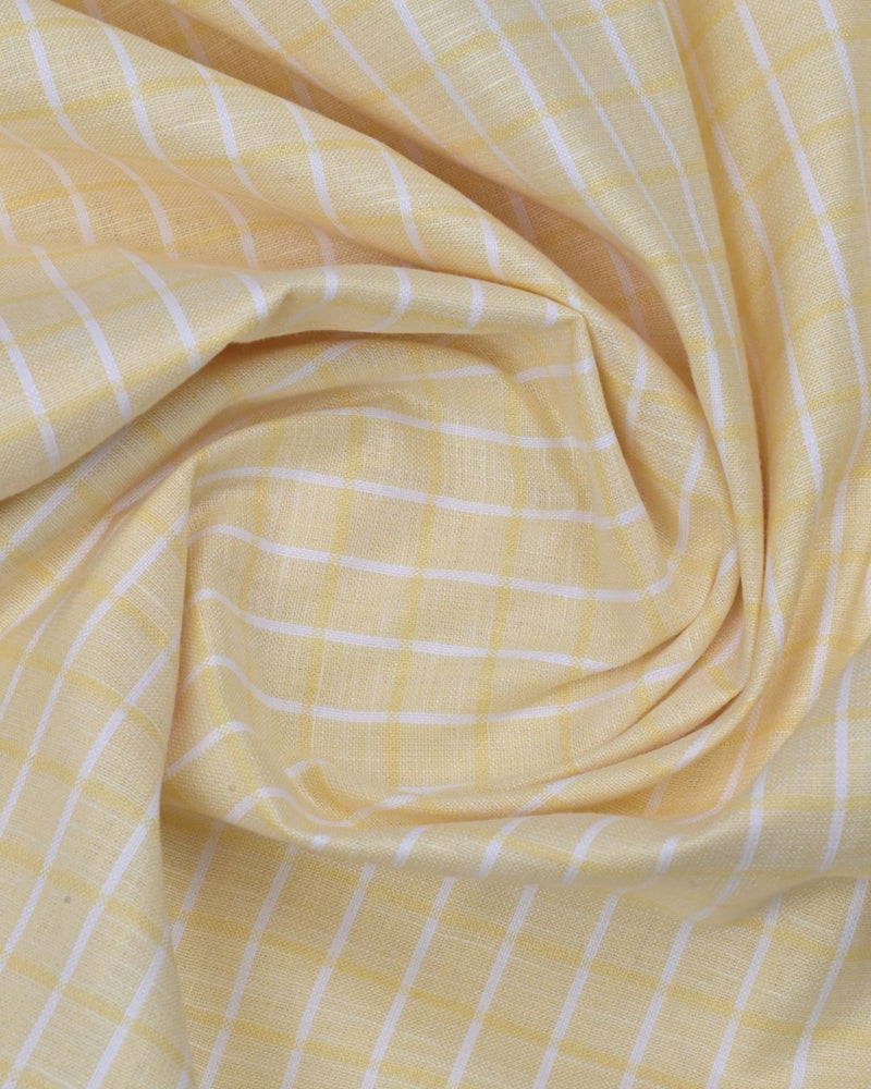 Bright Yellow Checks -Full-Bamboo Linen