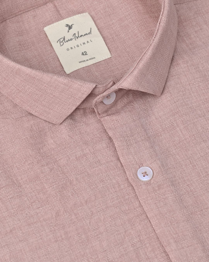 Pink Grid Weave - Half Sleeve - Airlite Shirt