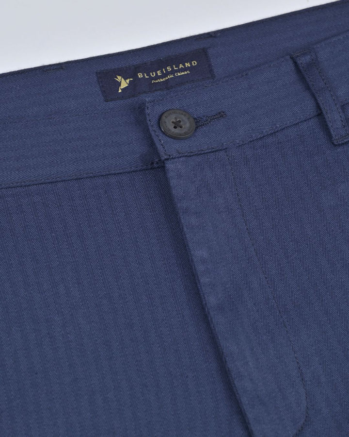 Navy Arrow Stripes - 2 way stretch - COTTON PANT
