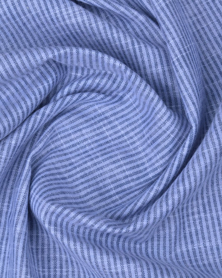 Blue Fine Stripes -Full-Bamboo Linen