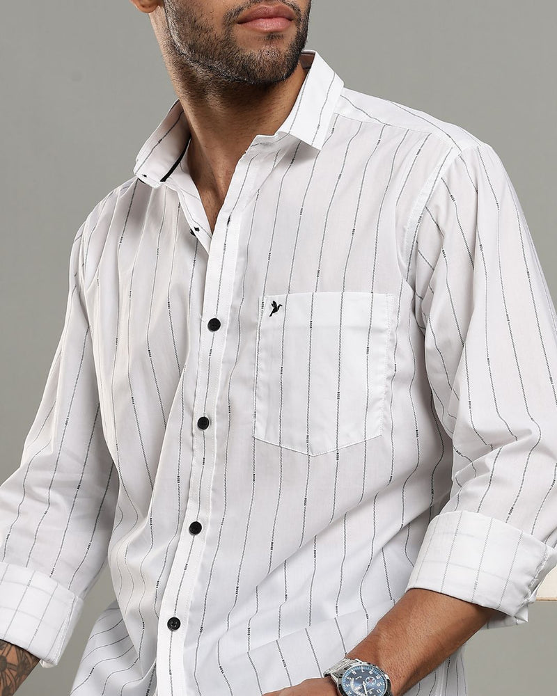 White Boss Stripes -Full-Stain Proof