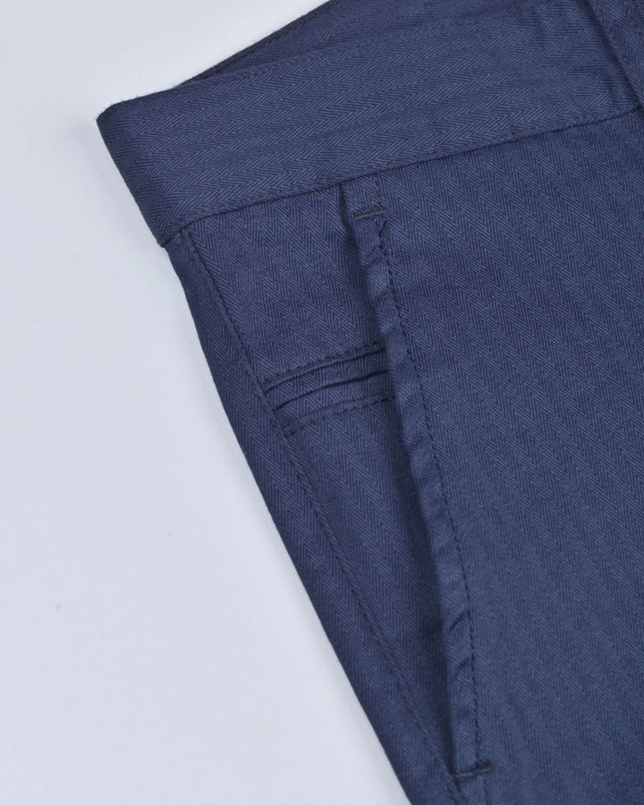 Navy Arrow Stripes - 2 way stretch - COTTON PANT