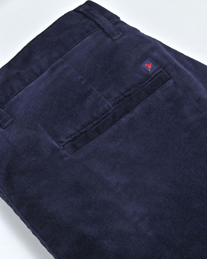 Navy Pixel Printed - Corduroy Pant