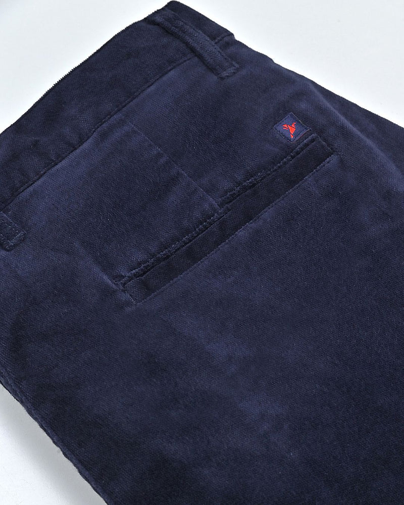 Navy Pixel Printed - Corduroy Pant