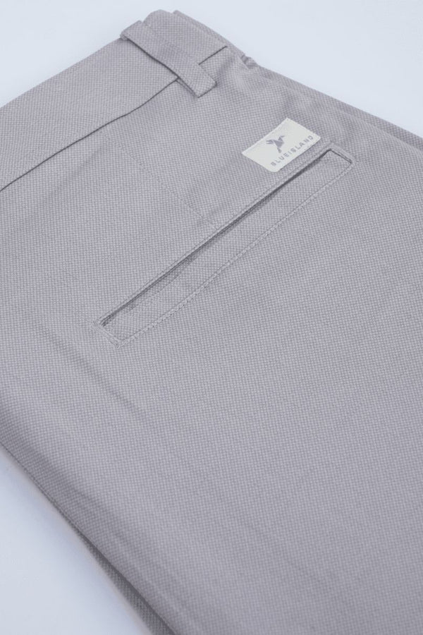 Lite Grey Cube Printed - 2 way stretch - COTTON PANT