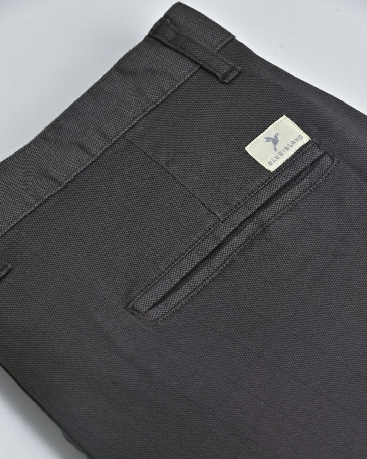Blackish Grey Cubes - 2 way stretch - COTTON PANT