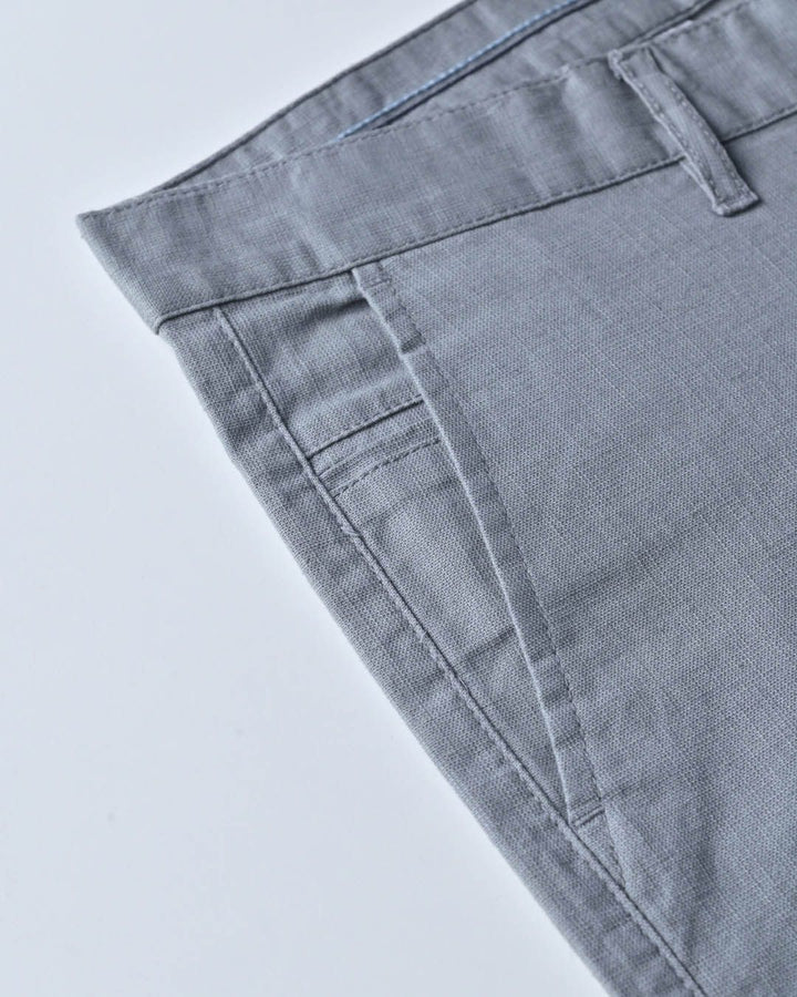Greenish Grey - 2 way stretch - COTTON LINEN PANT