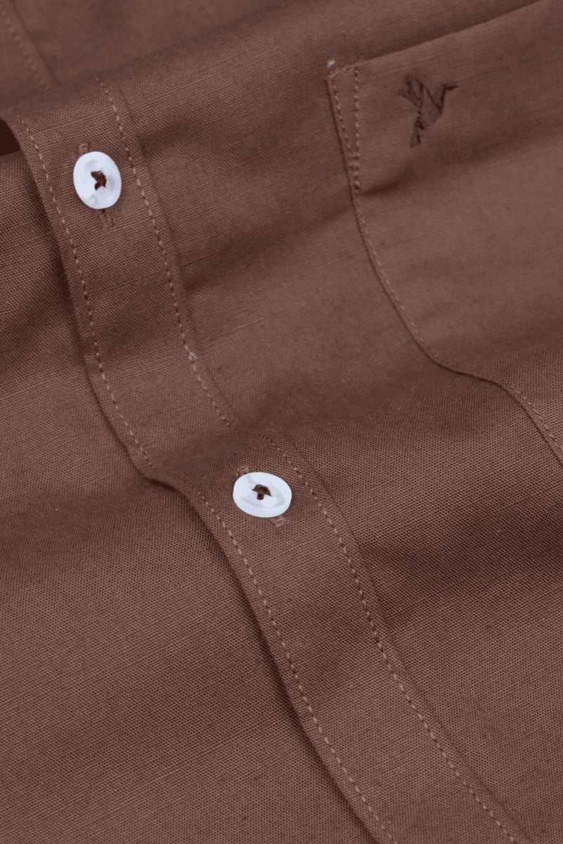 Caramel Brown Cotton Linen-Full-Stain Proof