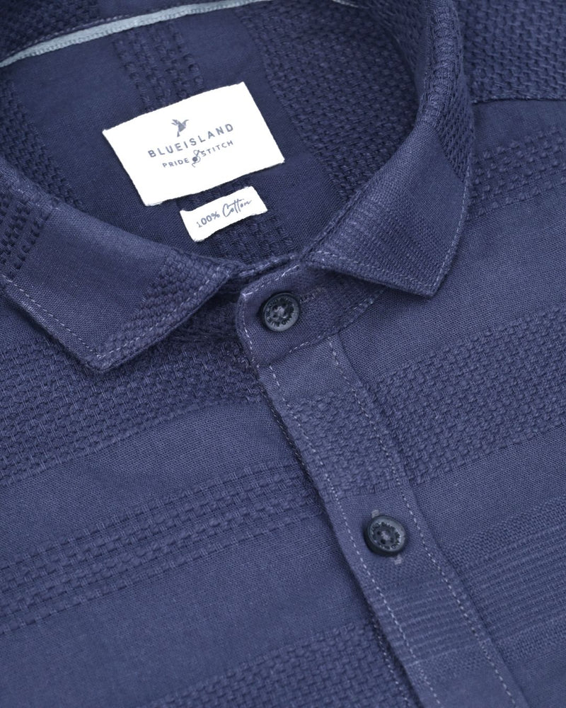 Dark Grey Self Pattern Stripes -Full-Stain Proof