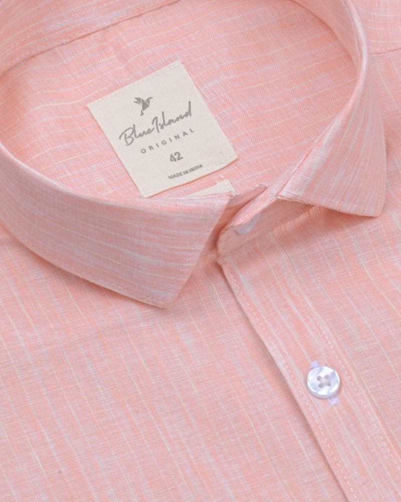 Bright Orange Stripes -Full-Bamboo Linen