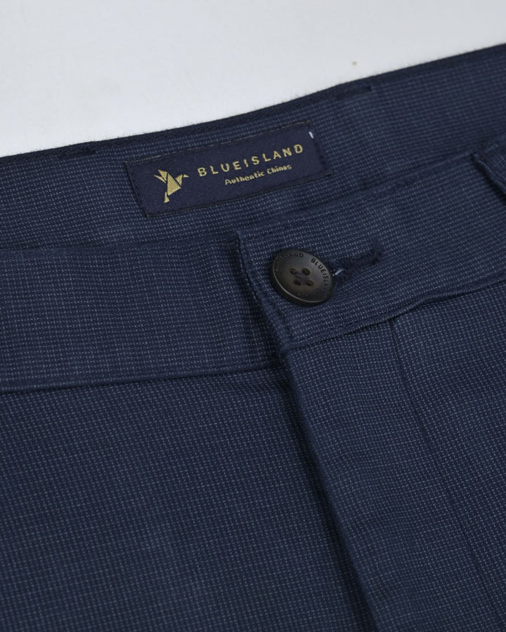 Navy Pixel Printed - 2 way stretch - COTTON PANT