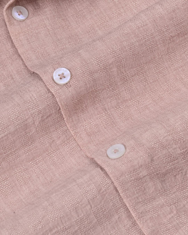 Pink Grid Weave - Half Sleeve - Airlite Shirt