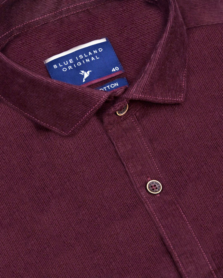 Dark Wine  - Full-Corduroy Shirt