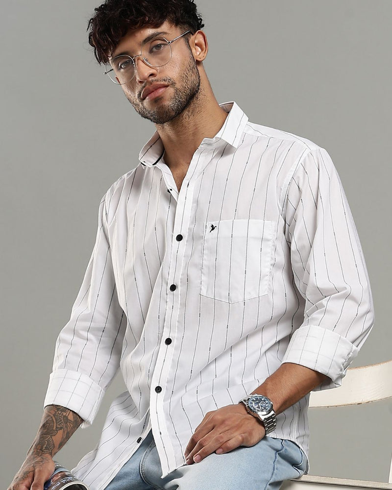 White Boss Stripes -Full-Stain Proof