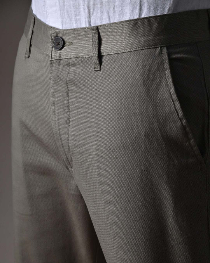 Metal Grey Diamond Printed - 2 way stretch - COTTON PANT