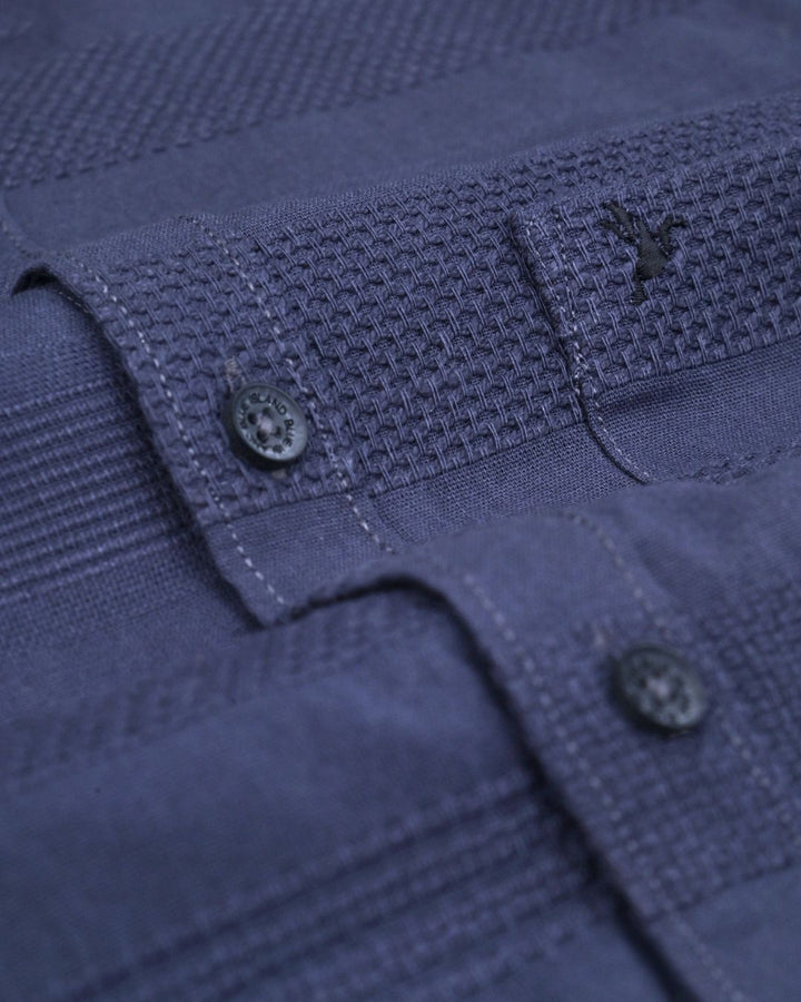 Dark Grey Self Pattern Stripes -Full-Stain Proof