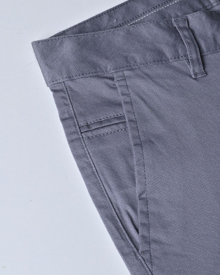 Silver Grey Petal Printed - 2 way stretch - COTTON PANT