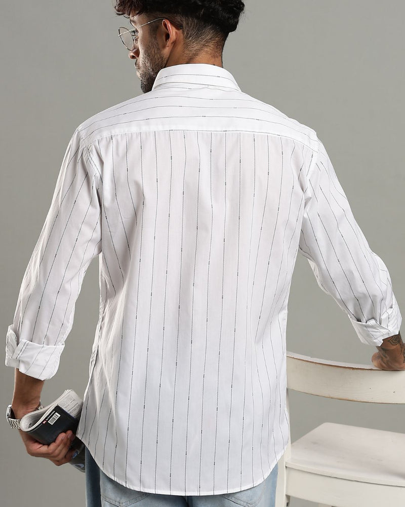 White Boss Stripes -Full-Stain Proof