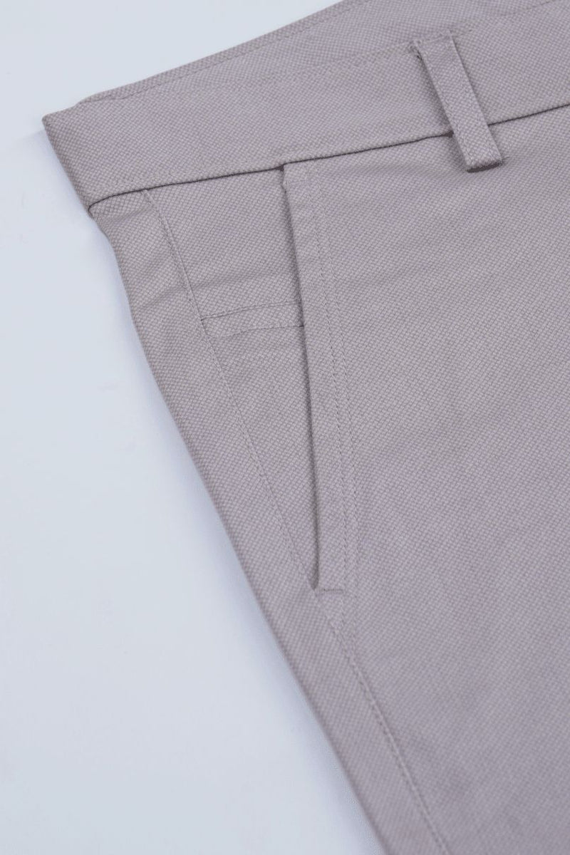 Lite Grey Cube Printed - 2 way stretch - COTTON PANT