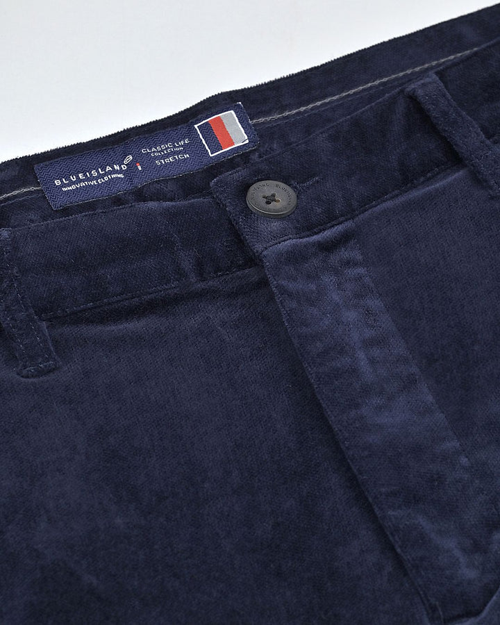 Navy Pixel Printed - Corduroy Pant