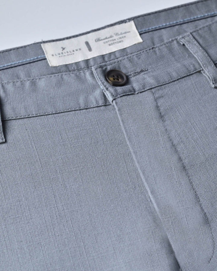 Greenish Grey - 2 way stretch - COTTON LINEN PANT