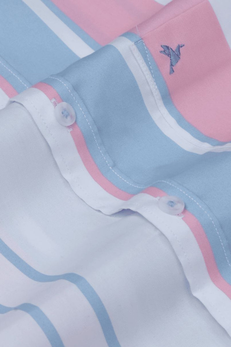 Candy Blue & Pink Stripes - Full-Stain Proof