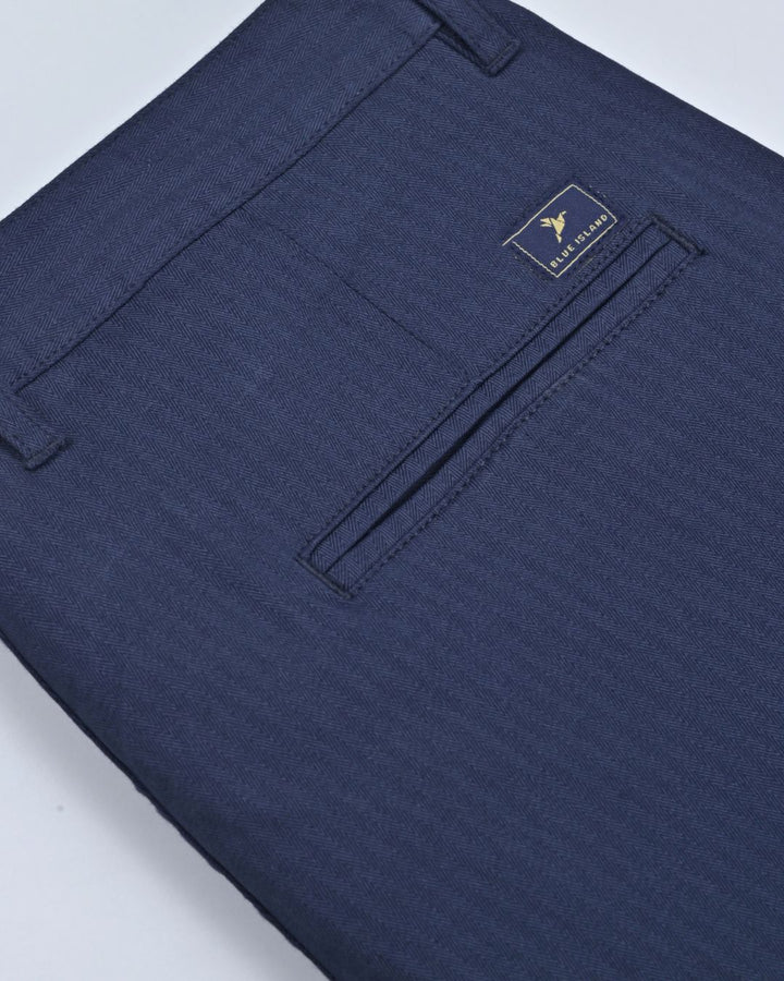 Navy Arrow Stripes - 2 way stretch - COTTON PANT